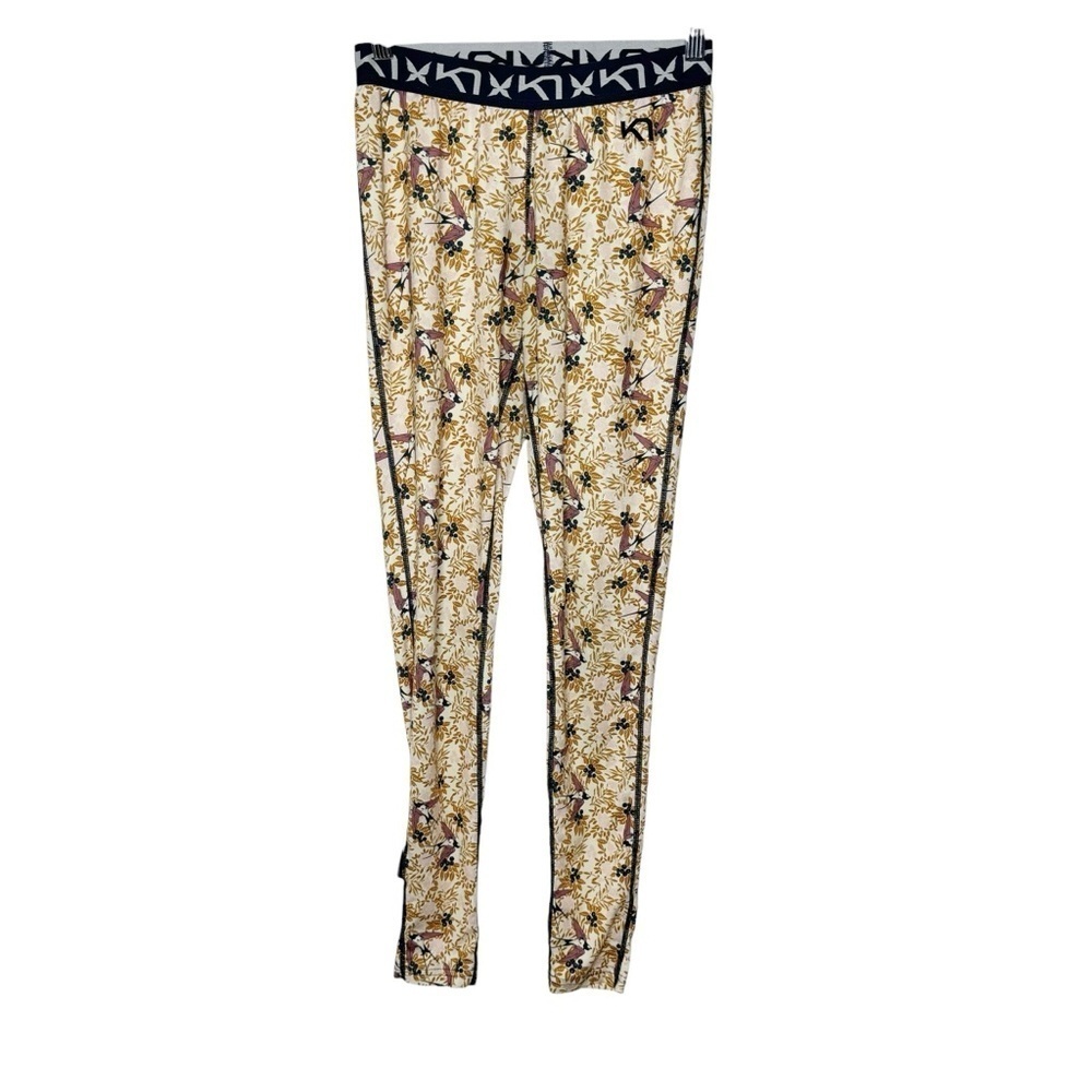 Kari Traa Fryd Base Layer Leggings Birds Floral Lightweight Small